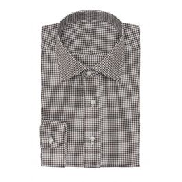 white oxford brown check shirt - Anthony Formal Wear