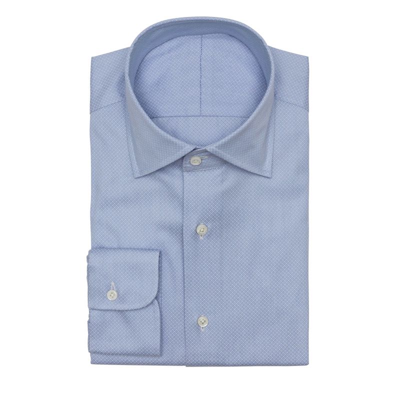 light blue dobby micro design shirt - Anthony Formal Wear
